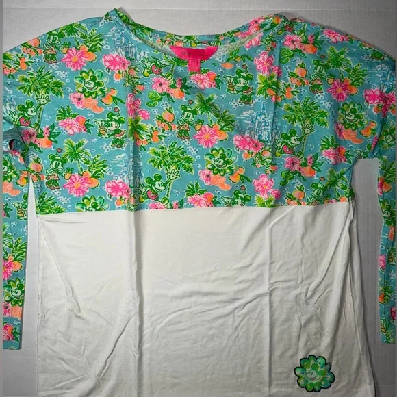 Lilly Pulitzer Disney Floral Long Sleeve Top - Blue and Pink - Picture 2 of 5